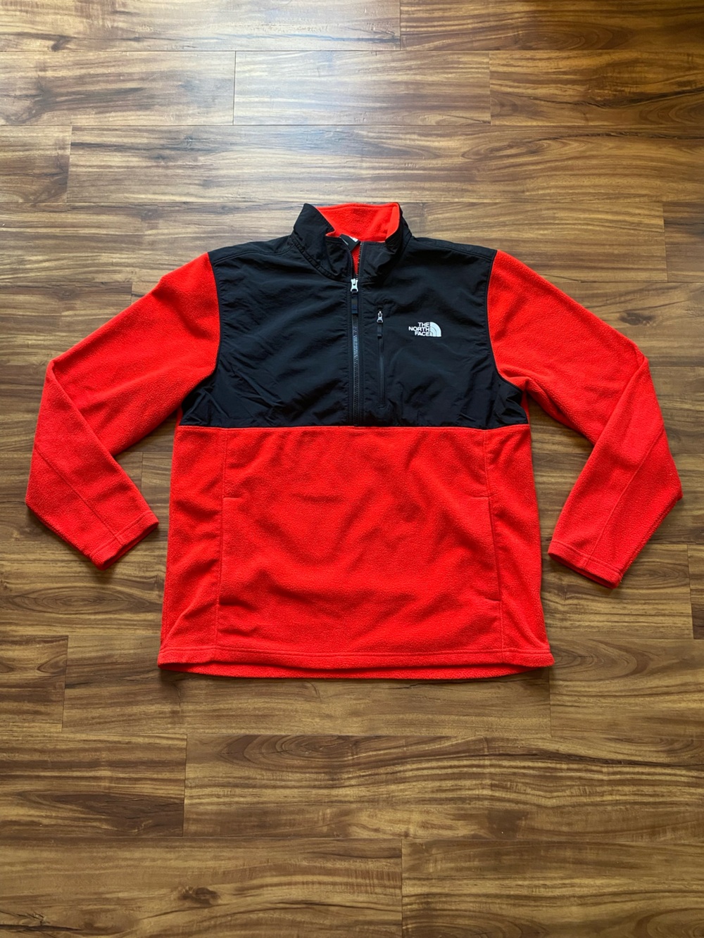 The North Face Red and Black Lightweight Fleece Pullover